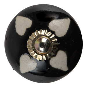 Set 4 butoni mobilier ceramica neagra alba 4x4 cm
