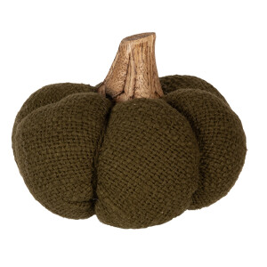 Dovleac decorativ textil verde lemn natur 9x8 cm