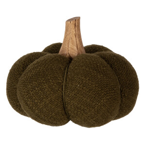 Dovleac decorativ textil verde lemn natur 15x13 cm