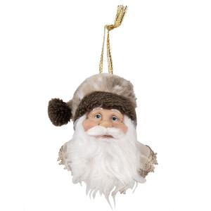 Ornament brad Mos Craciun alb maro 10x9x28 cm