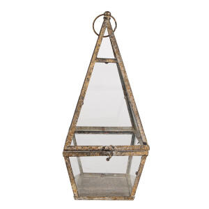 Felinar fier maro antichizat 19x19x45 cm