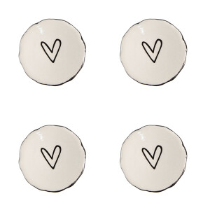 Set 4 butoni mobilier ceramica neagra bej 4x3/6 cm