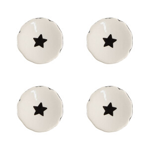 Set 4 butoni mobilier ceramica neagra bej Stelute 4x3/6 cm
