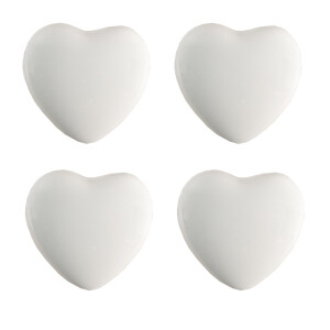 Set 4 butoni mobilier ceramica alba Inimioare 4x3/6 cm