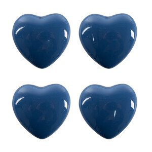 Set 4 butoni mobilier ceramica albastra Inimioare 4x3/6 cm