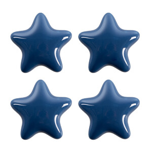 Set 4 butoni mobilier ceramica albastra Stelute 4x3/6 cm