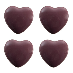 Set 4 butoni mobilier ceramica violet Inimioare 4x3/6 cm
