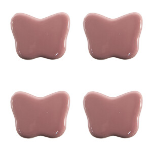 Set 4 butoni mobilier ceramica roz Fluturasi 4x3 cm