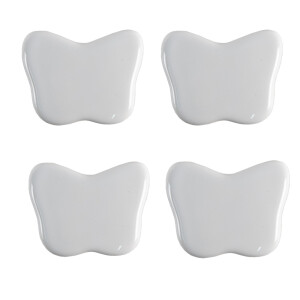 Set 4 butoni mobilier ceramica alba Fluturasi 4x3 cm