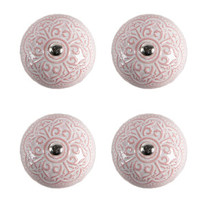 Set 4 butoni mobilier ceramica gri roz Ø 4x3/6 cm