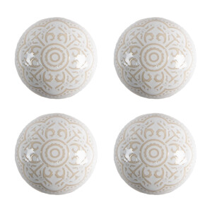 Set 4 butoni mobilier ceramica bej Ø 4x3/6 cm
