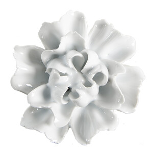 Set 4 butoni mobilier ceramica alba Floare 6x3/6 cm