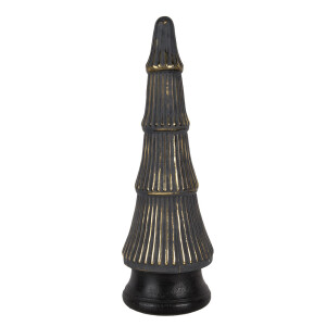 Brad Craciun lemn sticla gri aurie 15x45 cm