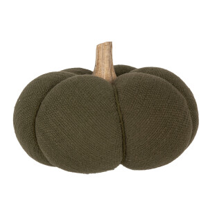 Dovleac decorativ textil verde lemn natur 15x12 cm