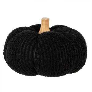 Dovleac decorativ textil negru lemn natur 20x14 cm