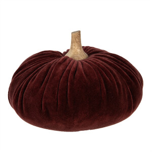 Dovleac decorativ textil rosu lemn natur 20x14 cm