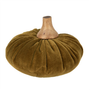 Dovleac decorativ textil verde lemn natur 12x10 cm
