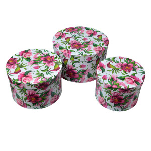 Set 3 cutii depozitare carton multicolor 26x15 cm, 22x15 cm, 19x14 cm