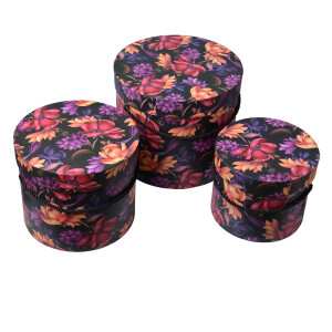Set 3 cutii depozitare carton multicolor PK 23x20 cm, 20x17 cm, 17x14 cm