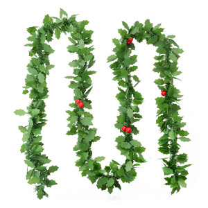 Ghirlanda Craciun verde rosie 200 cm