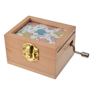 Cutie muzicala lemn multicolor Elefant 9x6x4 cm