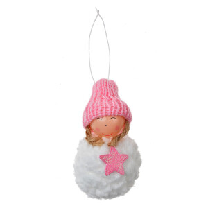 Set 6 ornamente brad Craciun Inger textil 5x9 cm