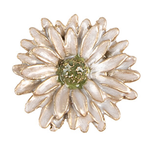 Buton mobilier metal alb auriu Floare Ø 4x3 cm / S3 cm