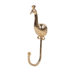Cuier perete fier auriu Paun 5x3x14 cm