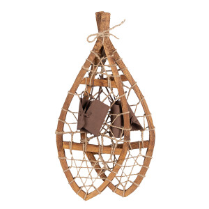 Decoratiune perete lemn maro 55x22x5 cm