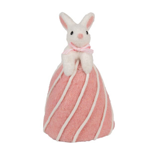 Figurina Paste textil alb roz Ø 8x14 cm