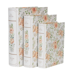 Set 3 cutii depozitare tip Carte carton 29x24x7 cm, 25x20x6 cm, 22x16x5 cm