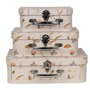 Set 3 cutii depozitare tip Valize carton 30x21x9 cm, 25x18x9 cm, 20x16x8 cm