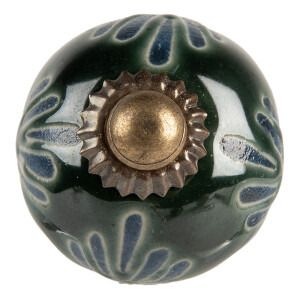 Set 2 butoni mobilier ceramica verde metal Ø 3x3 cm / S4 cm