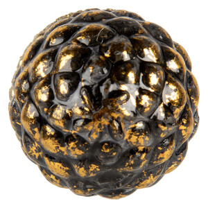 Buton mobilier sticla albastra aurie Ø 4x4 cm / S4 cm