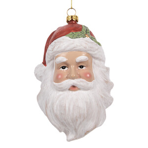 Ornament brad Mos Craciun polirasina multicolora 9x7x15 cm