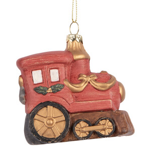 Set 2 ornamente brad Craciun Trenulet polirasina multicolora 9x5x9 cm