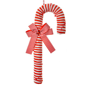 Set 3 ornamente brad Acadele plastic rosu alb 12x4x36 cm