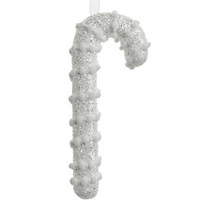 Set 6 ornamente brad Acadele plastic alb 8x3x17 cm