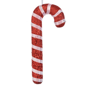 Ornament brad Acadele plastic rosu textil roz 8x2x17 cm