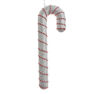 Ornament brad Craciun Acadea plastic alb rosu 11x4x33 cm