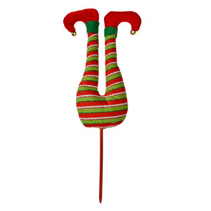 Decoratiune Elf Craciun textil multicolor 19x4x50 cm