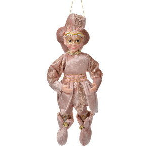 Figurina Elf textil auriu roz 10x8x28 cm