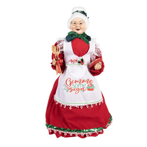 Figurina Craciunita textil multicolor 18x18x46 cm