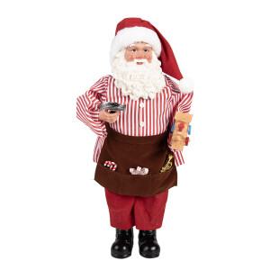 Figurina Mos Craciun textil multicolor 22x19x45 cm