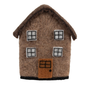 Casuta Turta Dulce Craciun textil 12x7x14 cm