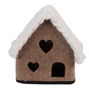 Casuta decorativa textil 13x10x13 cm