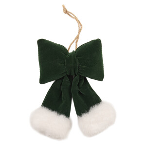 Ornament brad Craciun Fundita textil verde alb 10x4x16 cm