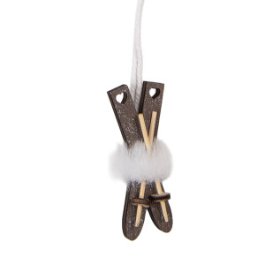Ornament brad Craciun Schiuri maro alb 3x1x7 cm