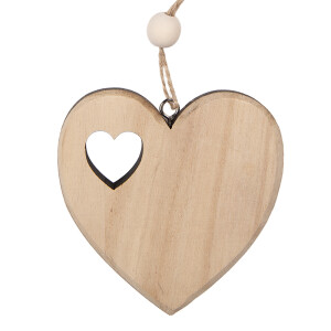 Ornament brad Mos Craciun lemn natur 8x2x8 cm