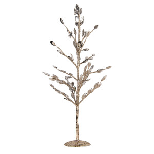 Copac decorativ metal plastic argintiu 9x9x50 cm